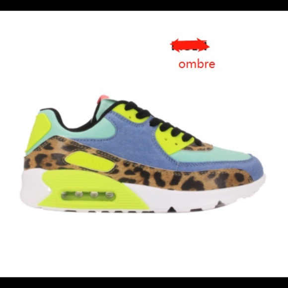Multicolored Leopard Print Ombre Sneakers - Picture 5 of 5